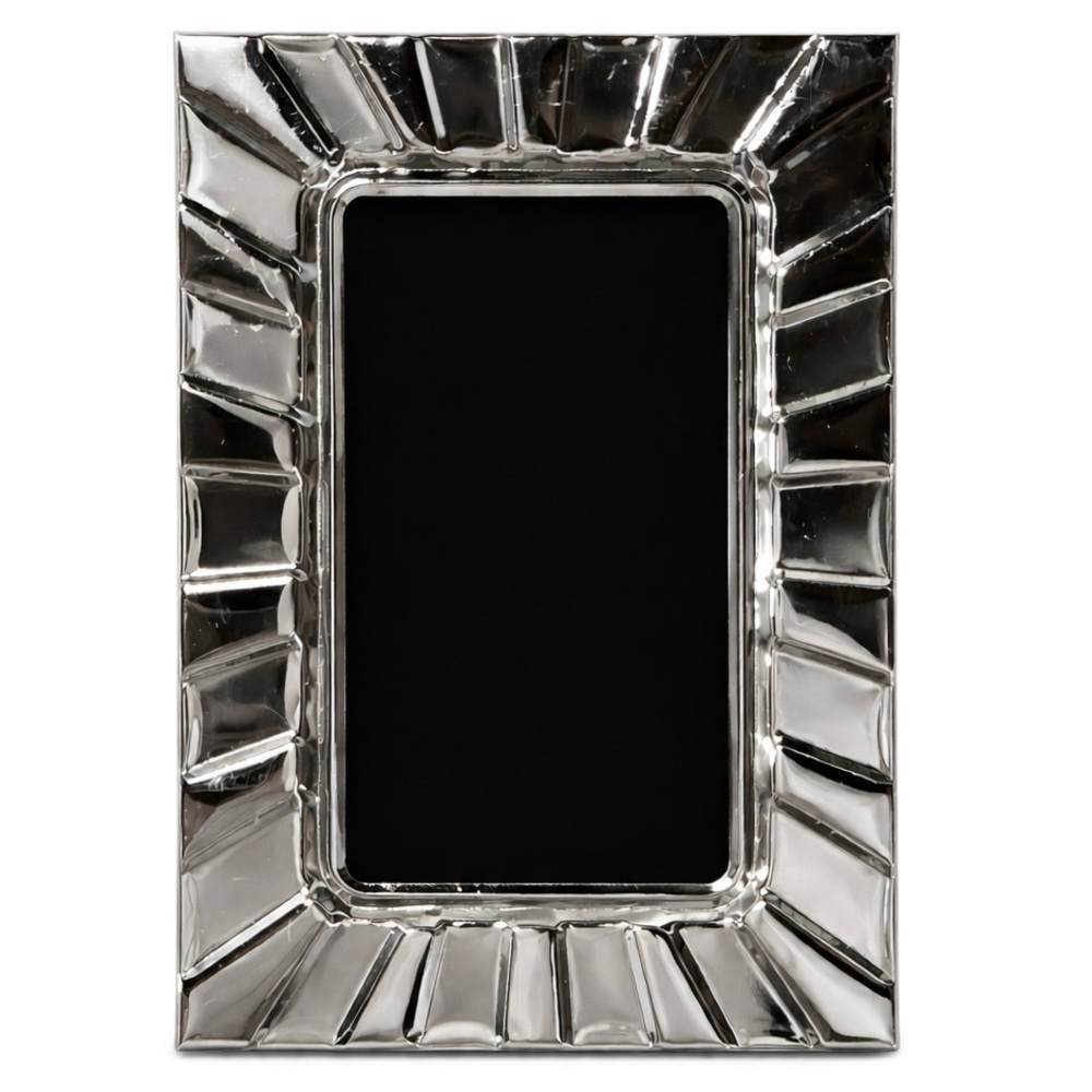 Miniature Silver Ribbed Picture Frame - Picture 1 of 7